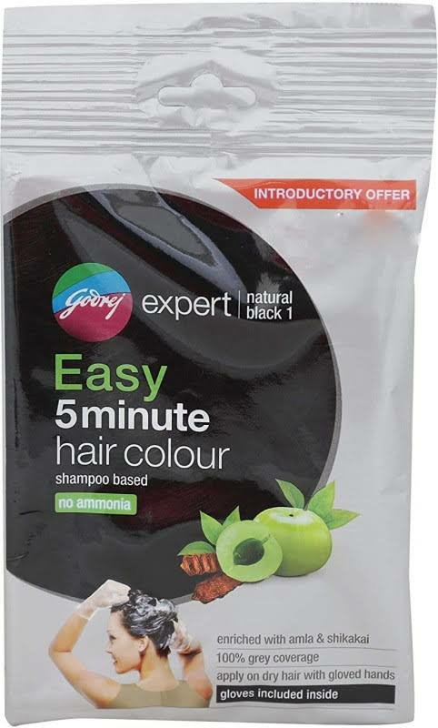 Buy Godrej Expert Easy 5 Minute Hair Colour Shampoo Based  Natural Black 1  20 ml Online at Best Price  Hair Colours